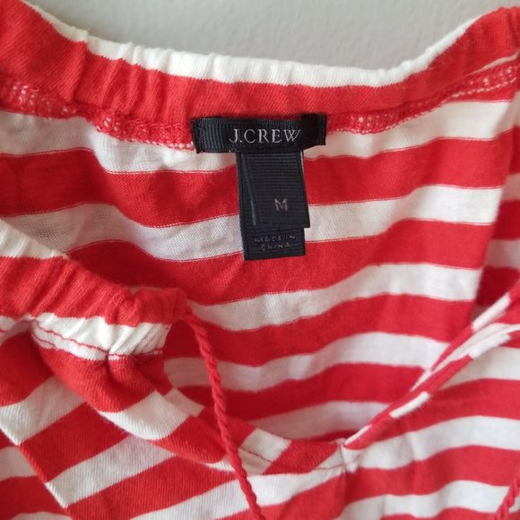 NWOT Short Sleeve Red and White J Crew Striped Blouse - Picture 4 of 4